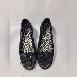 BLACK Glitter Sperry Flats Size 7